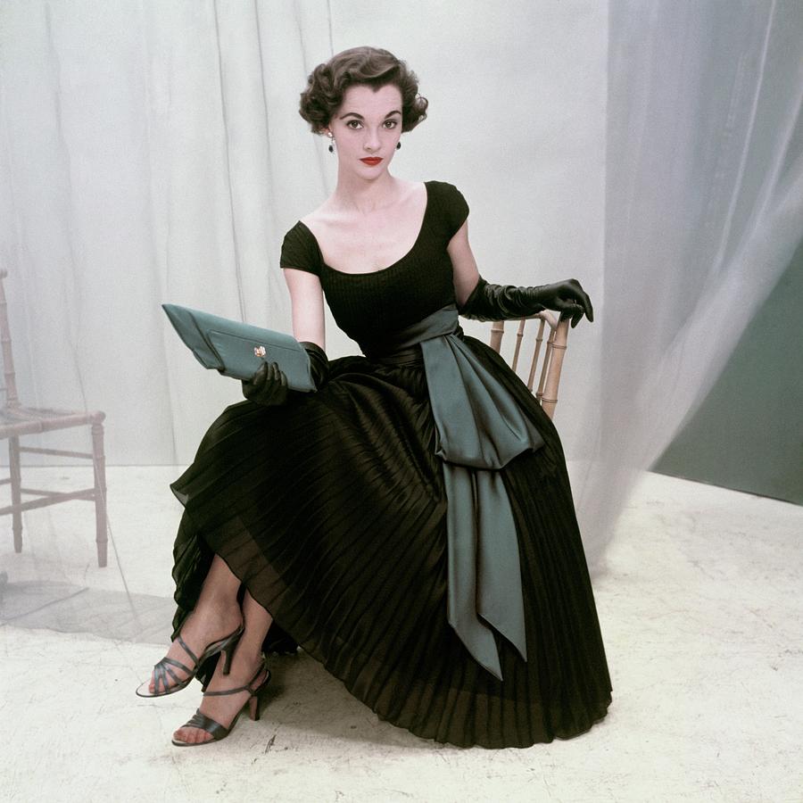 Model In A Black Pleated Skirt Photograph by Frances McLaughlin-Gill