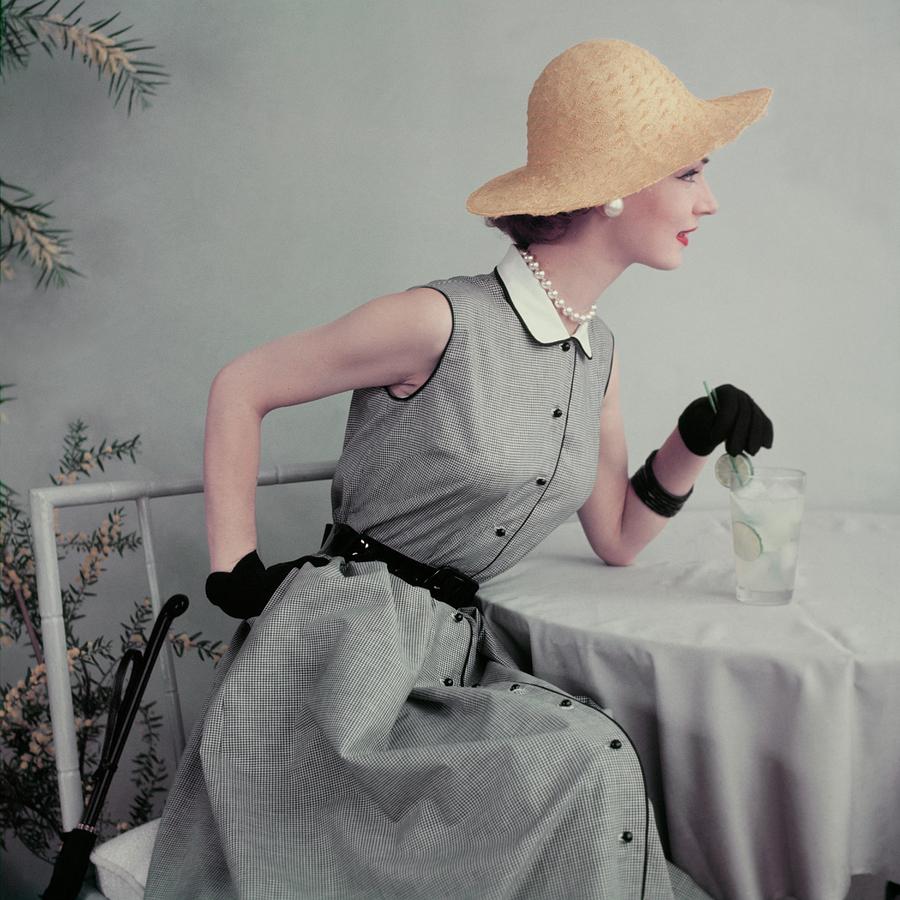 Model In A Gingham Dress Photograph by Frances McLaughlin-Gill