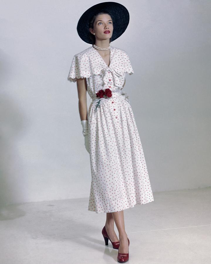 Model In A Polka Dot Dress Photograph by Frances McLaughlin-Gill
