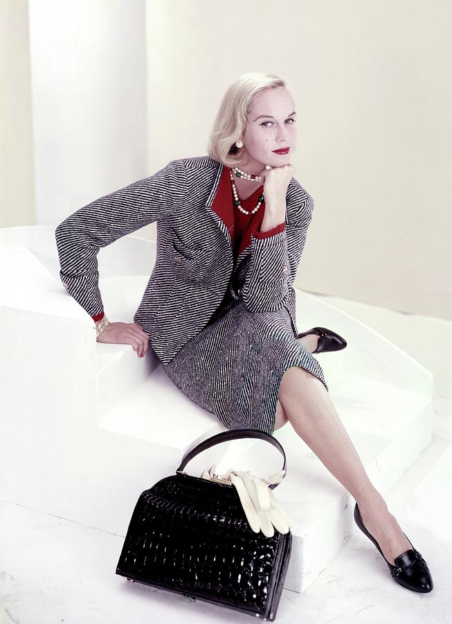 Model In A Tweed Suit Photograph by Frances McLaughlin-Gill