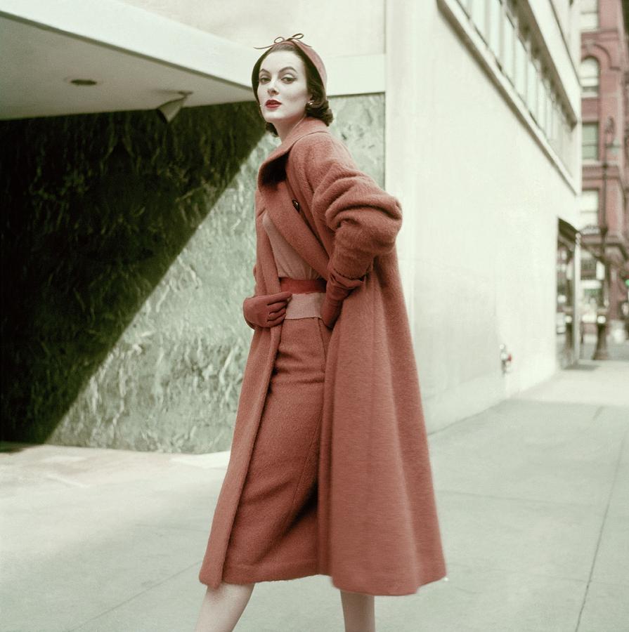 Model In A Winter Skirt Suit Photograph by Frances McLaughlin-Gill