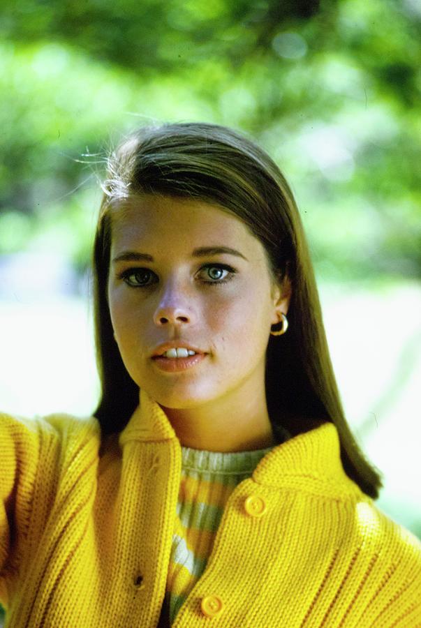 Model In A Yellow Cardigan Photograph by William Connors