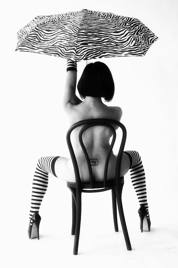 Model in stripes Photograph by Hugh Smith