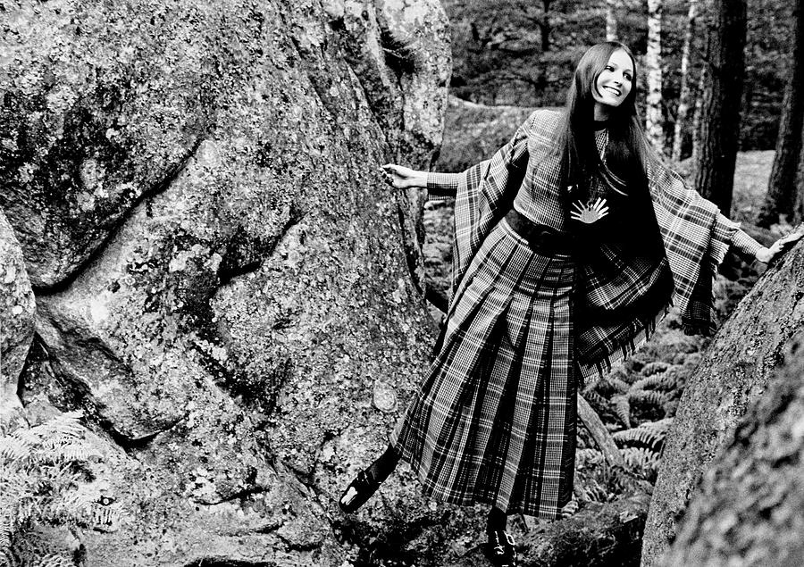 Model In The Woods Wearing A Dress Photograph by Henry Clarke
