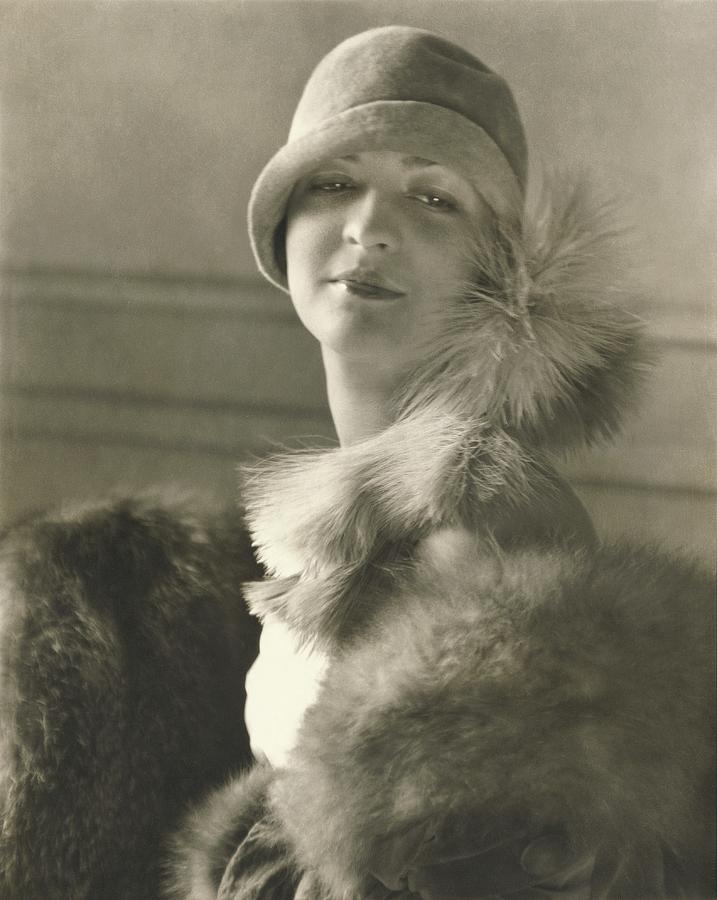 Model Louba Kainarsky Wearing A Felt Hat And Fur Photograph by Edward Steichen