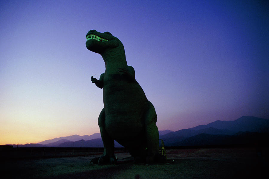 Model Of Tyrannosaurus Rex On Roadside Photograph by David Parker/science Photo Library