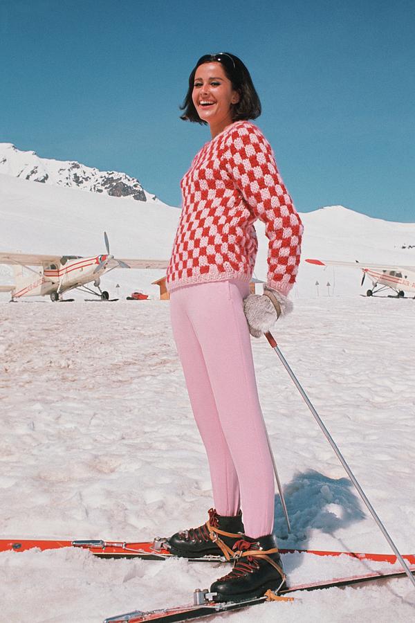 Model On The Slopes At Courchevel Photograph by Frances McLaughlin-Gill
