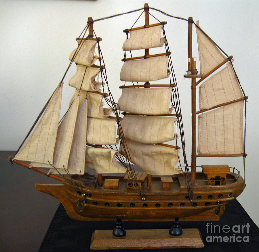 Model Sailing Ship Photograph by Dan De Ment