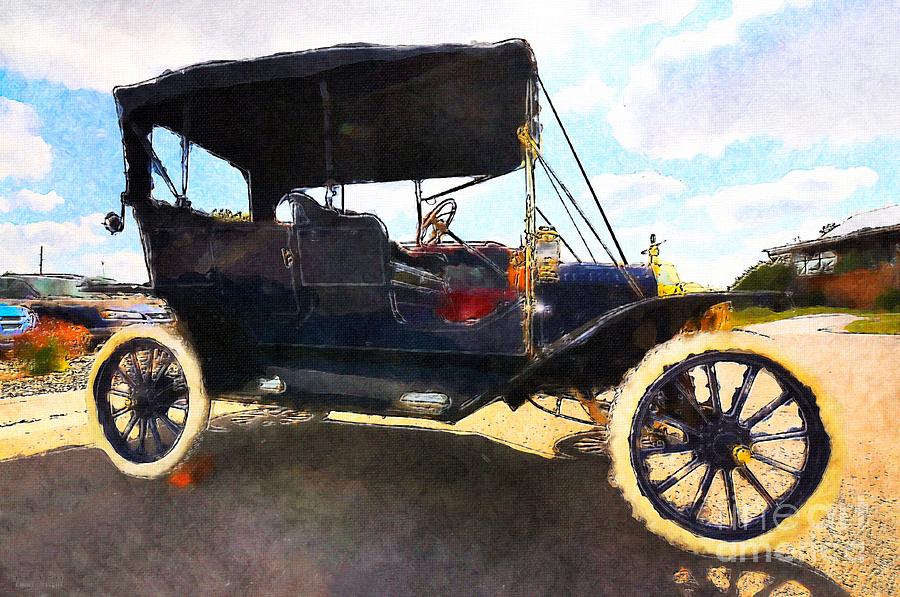 Transportation Painting - Model T Ford by Liane Wright