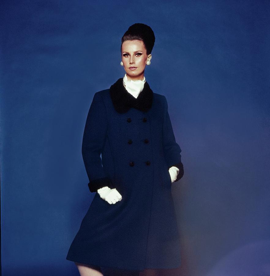 Model Wearing A Ben Zuckerman Coat Photograph by Bert Stern