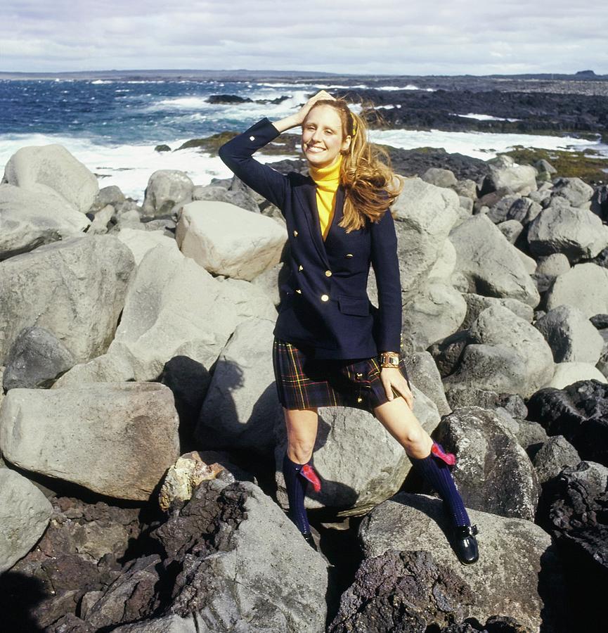 Model Wearing A Blazer And Kilt Photograph by John Cowan
