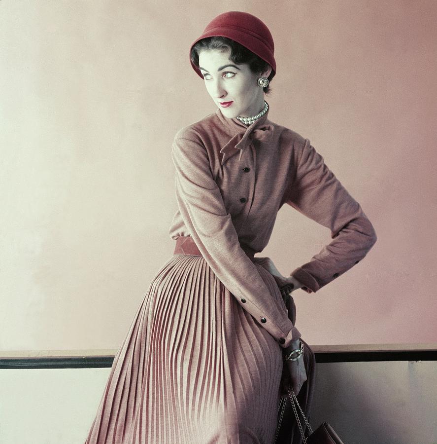 Model Wearing A Blouse And Skirt Photograph by Richard Rutledge