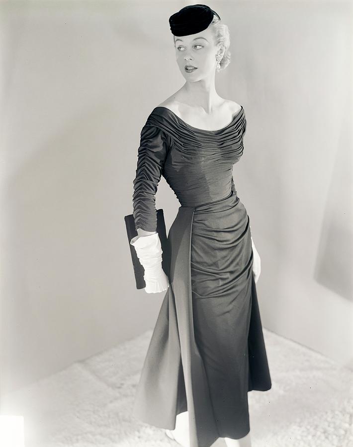 Model Wearing A Ceil Chapman Dress Photograph by Horst P. Horst - Fine ...