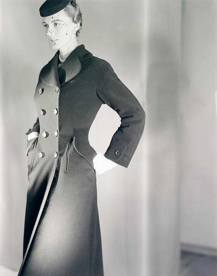 Model Wearing A Deitsch & Conti Coat Photograph by Horst P. Horst