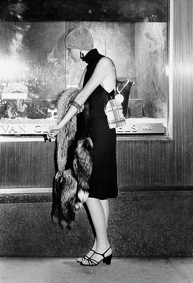 Model Wearing A Donald Brooks Boutique Dress Photograph by Kourken Pakchanian