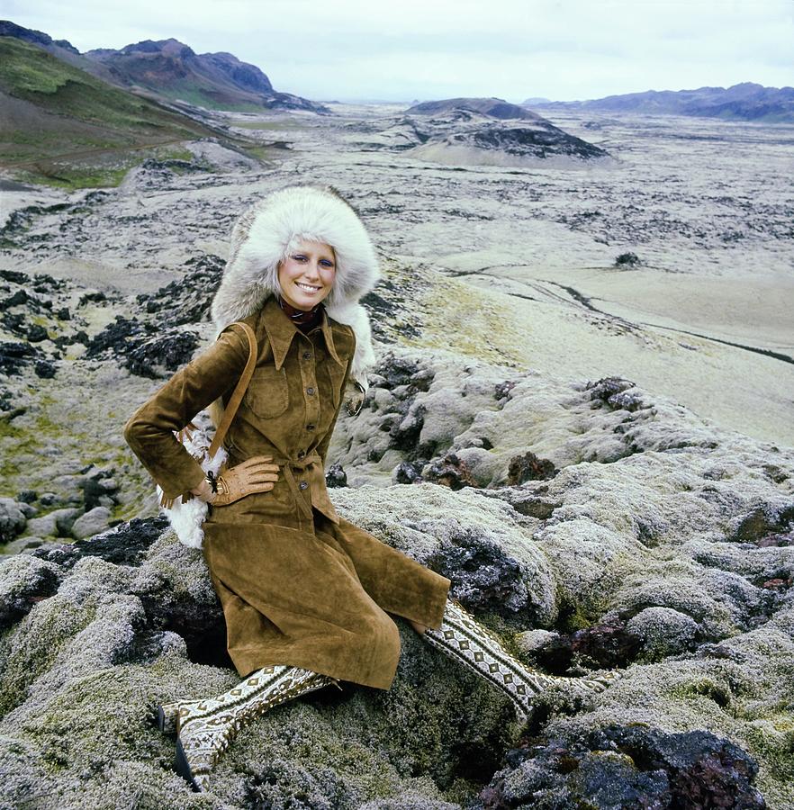 Model Wearing A Fur Hat Photograph by John Cowan
