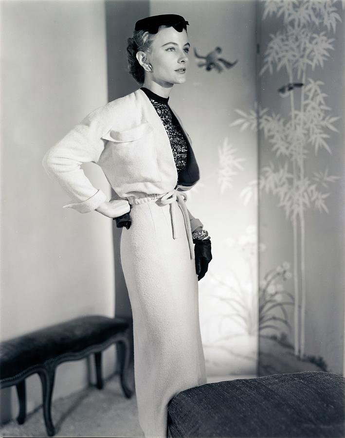 Model Wearing A Herbert Labandter Suit Photograph by Horst P. Horst