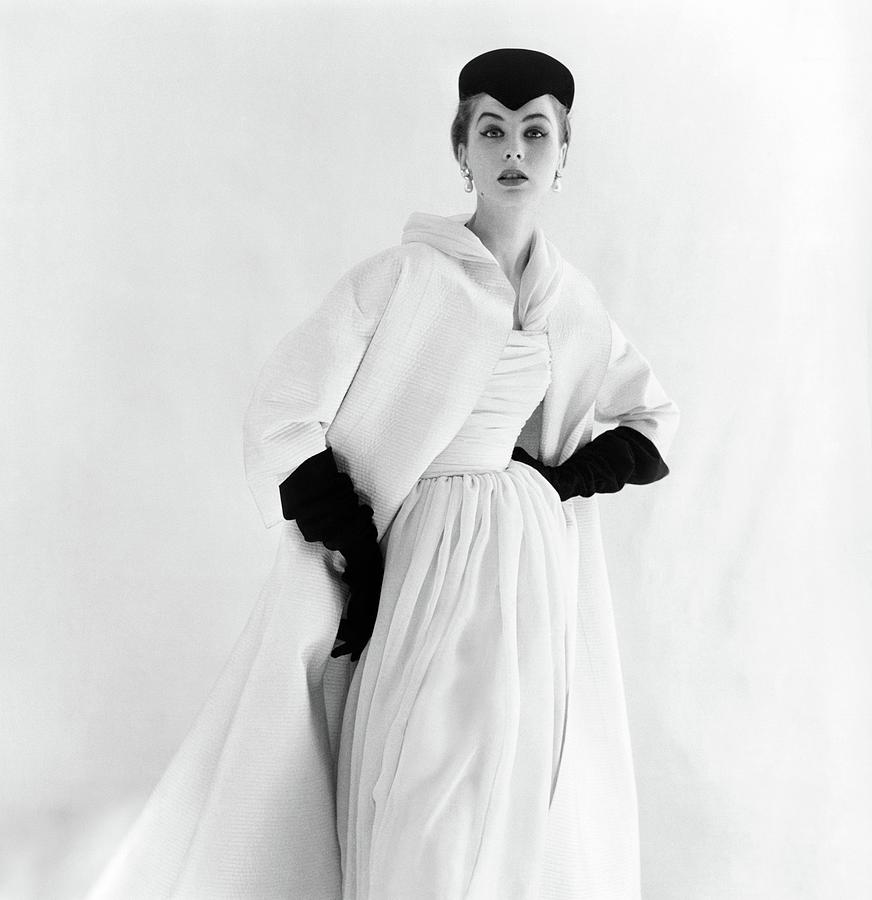 Model Wearing A Lanvin-castillo Dress Photograph by Henry Clarke