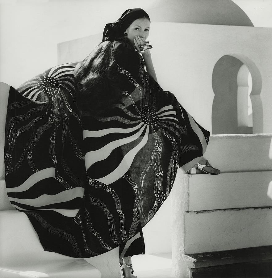 Model Wearing A Lino Cape Photograph by Henry Clarke