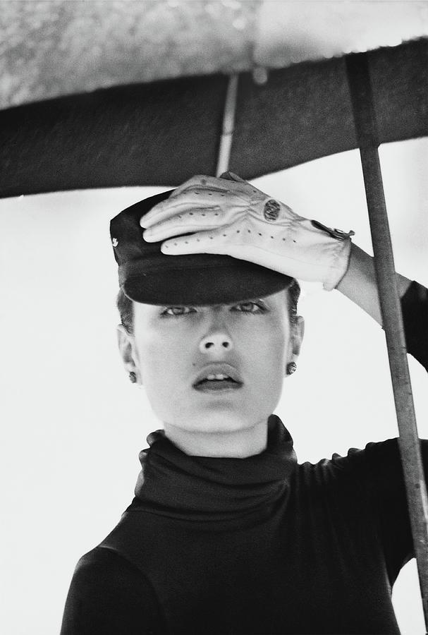 Model Wearing A Mao Cap And Gloves Photograph by Kourken Pakchanian