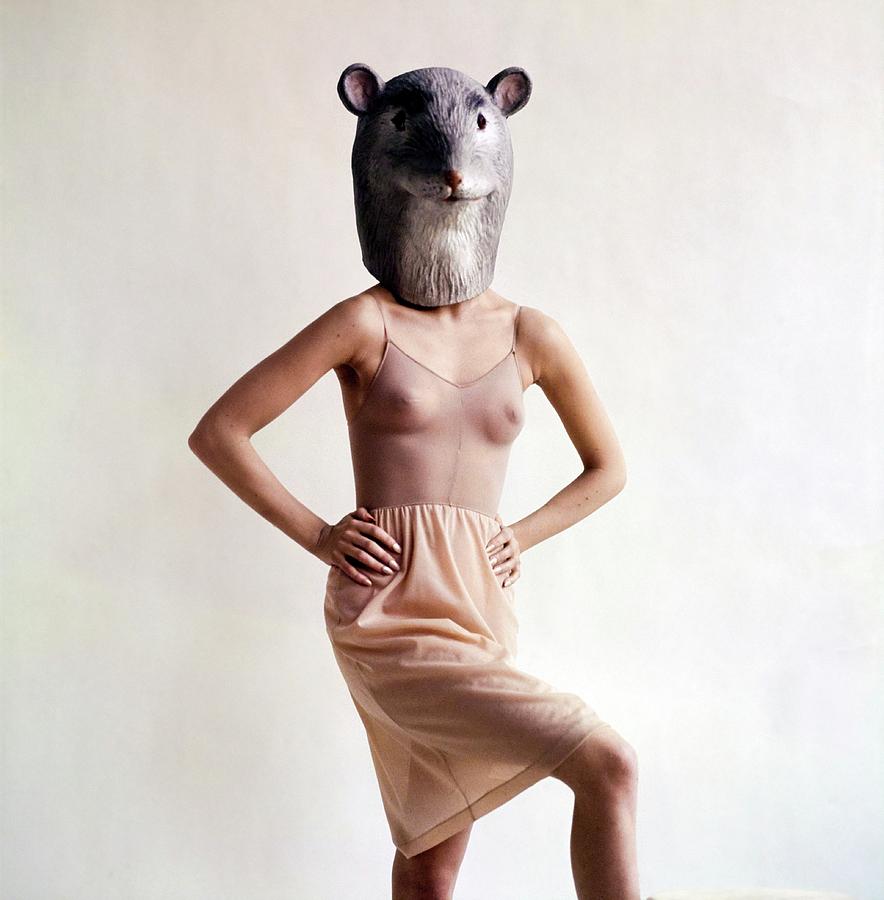 Model Wearing A Mouse Mask Photograph by Gianni Penati