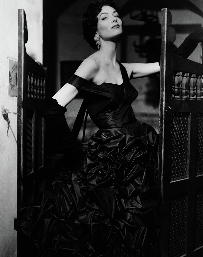 Model Wearing A Pertegaz Dress Photograph by Henry Clarke