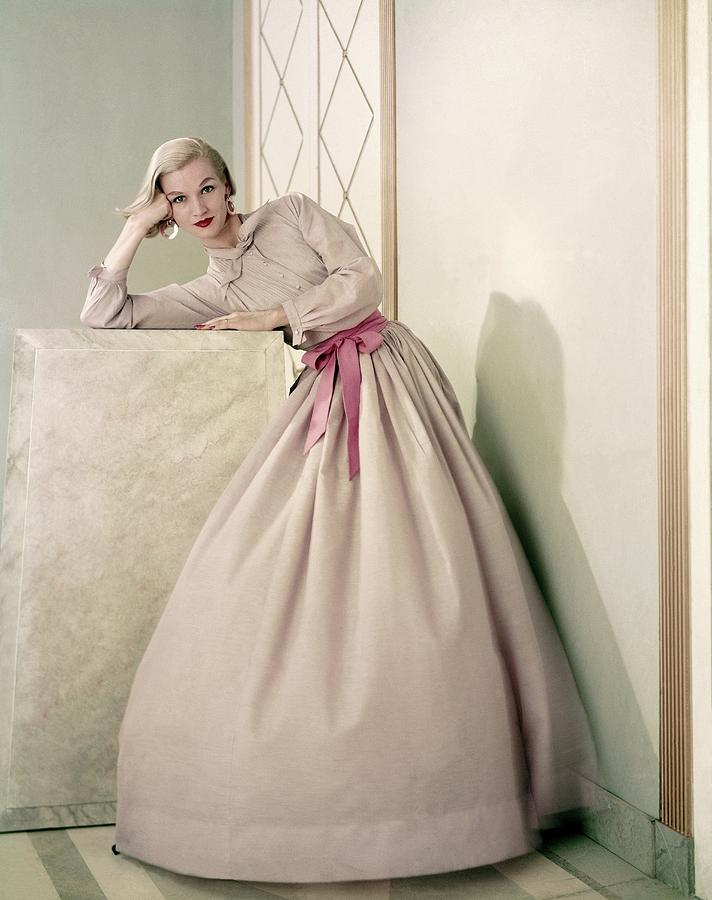 Model Wearing A Pink Shirt And Full Skirt Photograph by Frances McLaughlin-Gill
