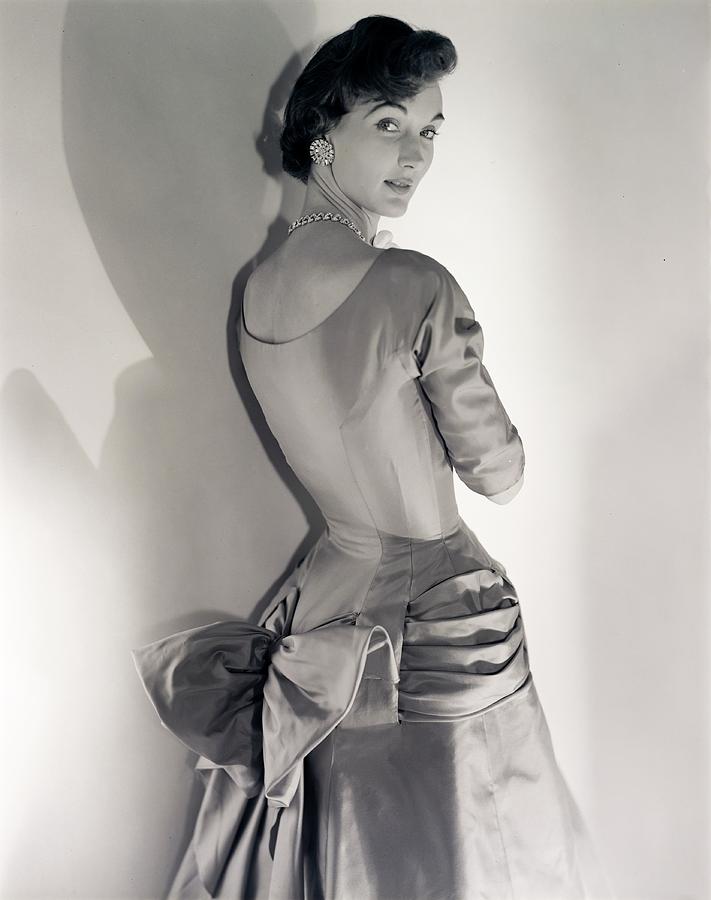 Model Wearing A Silk Twill Dress Photograph by Horst P. Horst