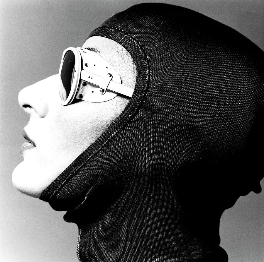 Model Wearing A Ski Hat And Goggles Photograph by Albert Watson