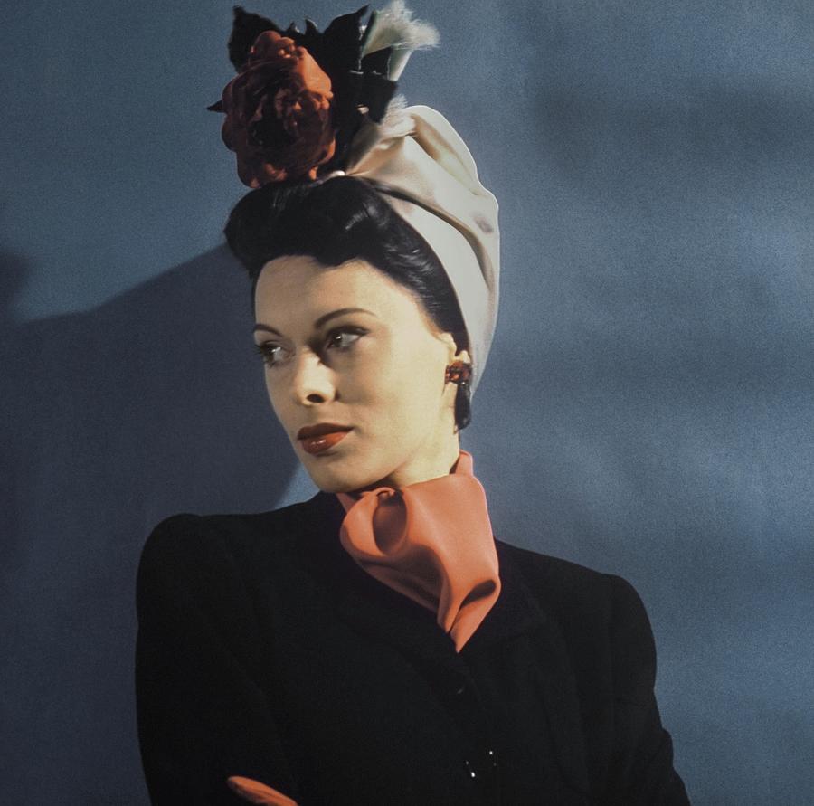 Model Wearing A Turban Photograph by John Rawlings