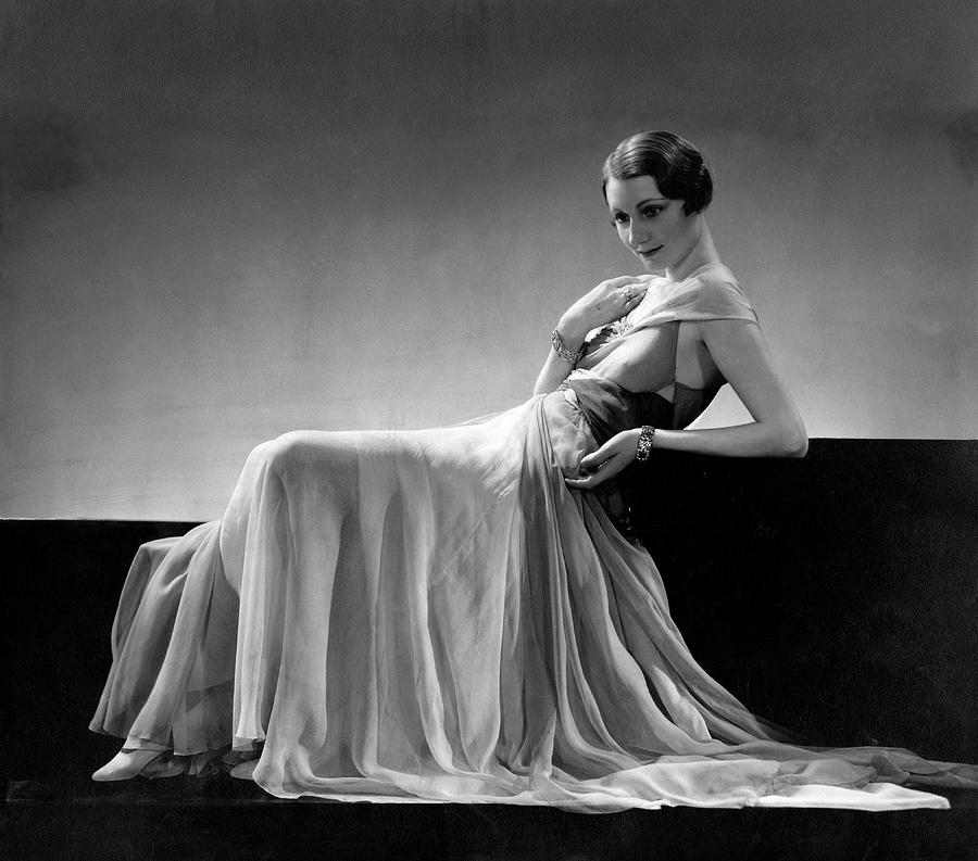 Model Wearing A Vionnet Dress Photograph by George Hoyningen-Huene