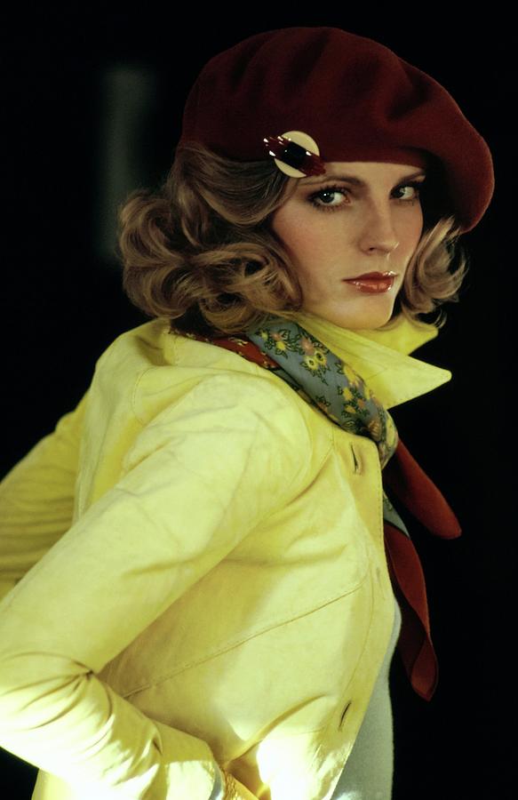 Model Wearing A Yellow Antelope Jacket Photograph by Arthur Elgort