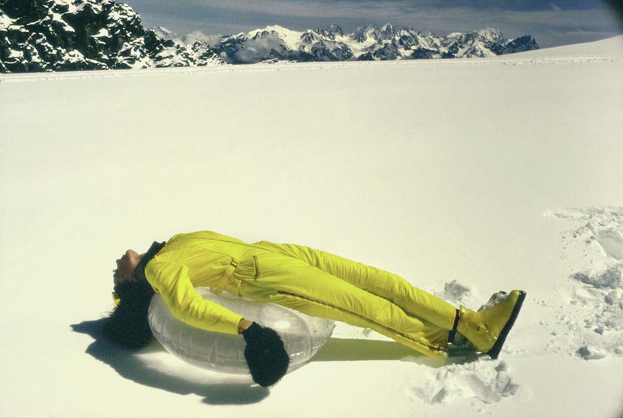 Model Wearing A Yellow Jump Suit Photograph by Arnaud de Rosnay