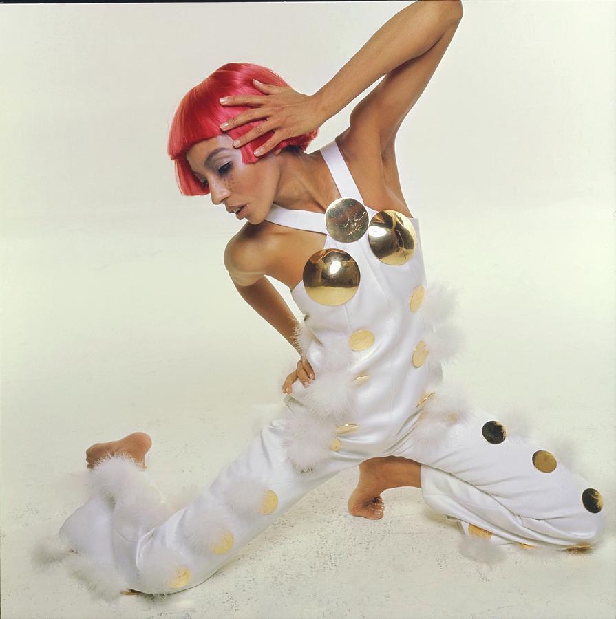 Model Wearing An Andre Courreges Jumpsuit Photograph by Bert Stern
