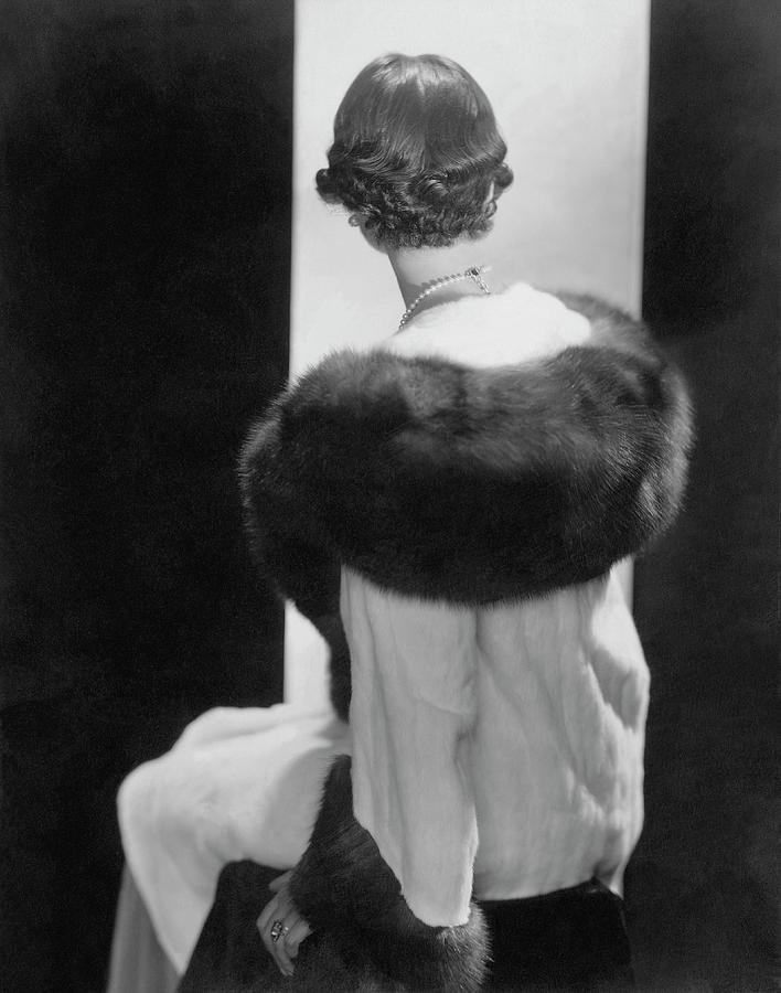 Model Wearing An Ermine Coat Photograph by Edward Steichen
