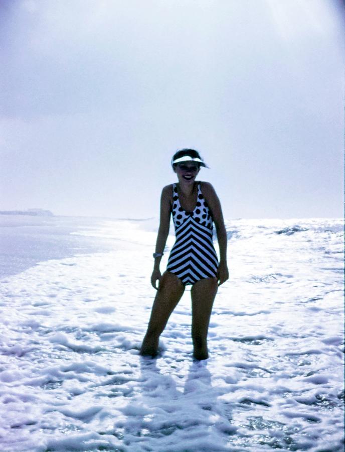 Model Wearing An Ungaro Swimsuit Photograph by Bert Stern