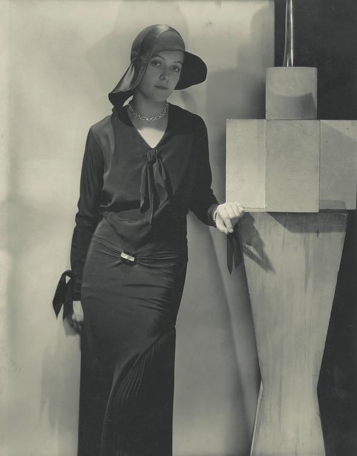 Model Wearing Black Dress And Hat Photograph by Edward Steichen - Fine ...