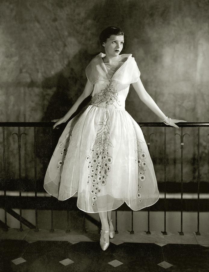 Model Wearing Dress By Lanvin Photograph by Edward Steichen