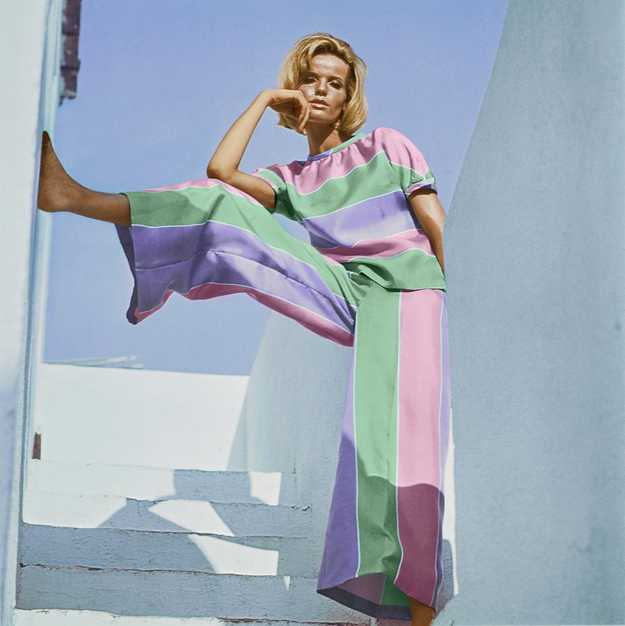 Model Wearing Emilo Pucci Pajamas Photograph by Henry Clarke