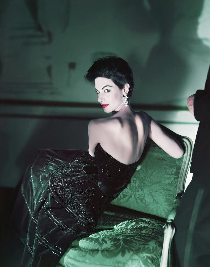 Model Wearing Leslie Morris Evening Gown Photograph by Horst P. Horst