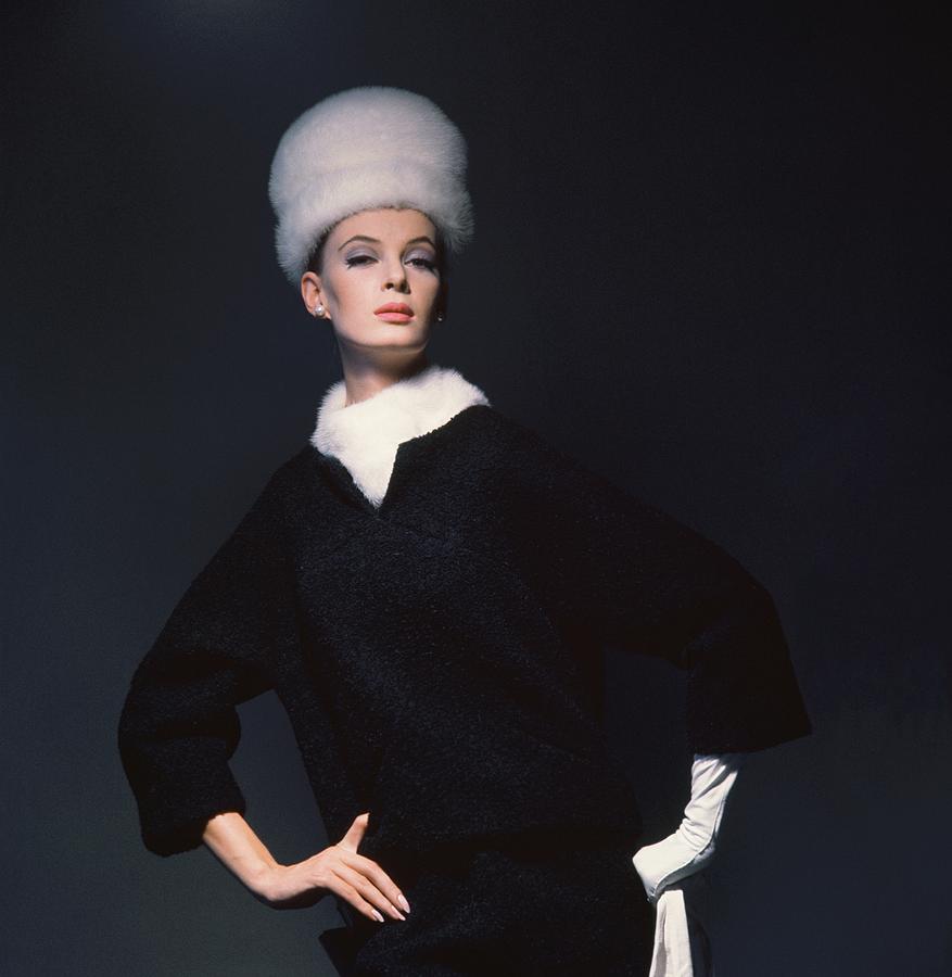 Model Wearing Mink Hat Photograph by Horst P. Horst