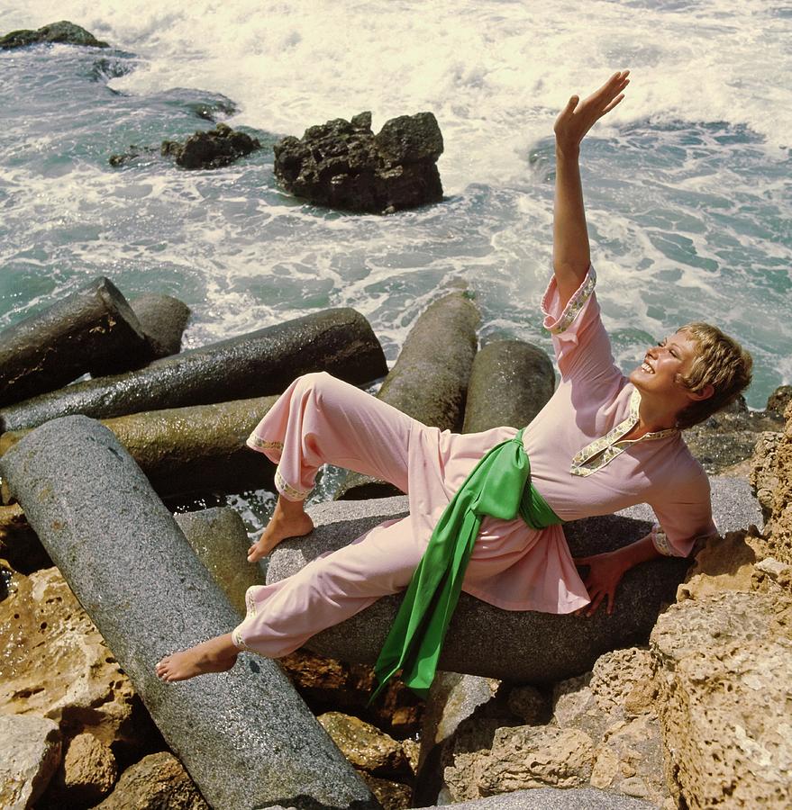 Model Wearing Pink Kayser Pajamas Photograph by John Cowan