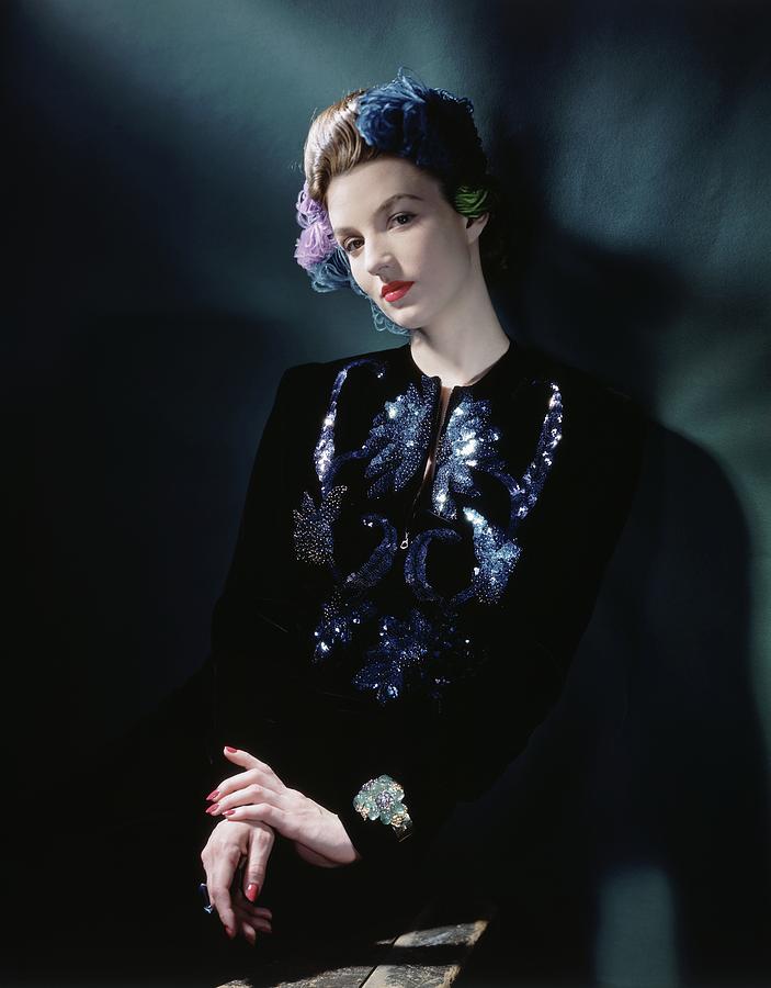 Model Wearing Sequined Jacket Photograph by Horst P. Horst