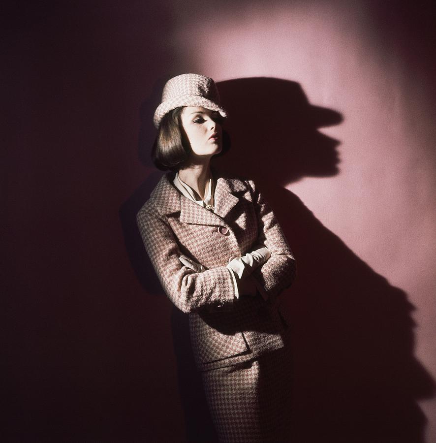 Model Wearing Suit And Fedora Photograph by Horst P. Horst