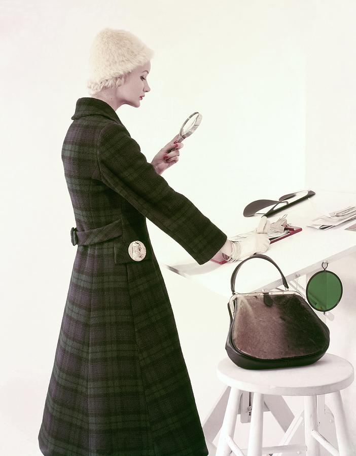 Model Wearing Tartan Coat Photograph by Frances McLaughlin-Gill