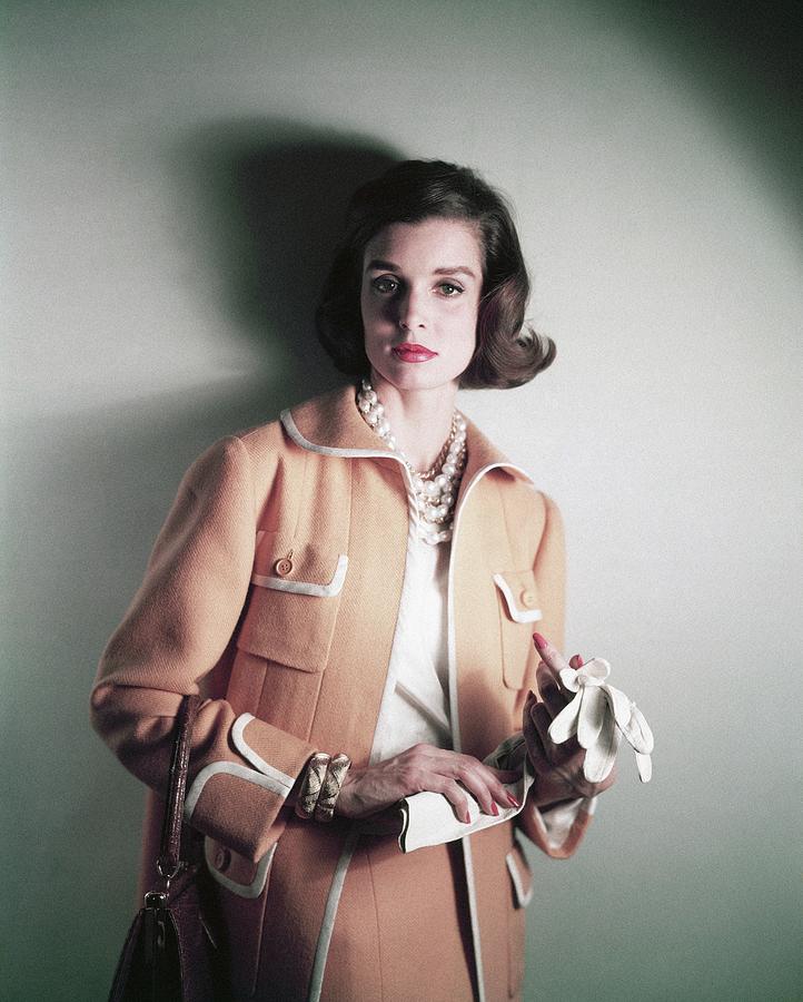 Model Wearing Traina-norell Suit Photograph by Horst P. Horst