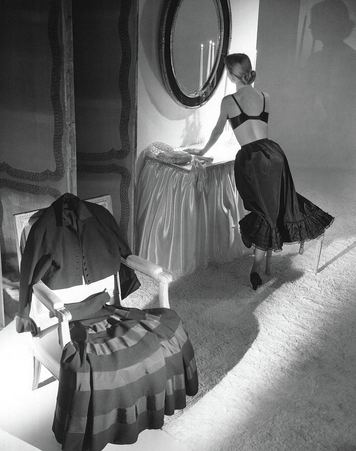 Model Wearing Underwear By Ben Reig Suit Photograph by Horst P. Horst