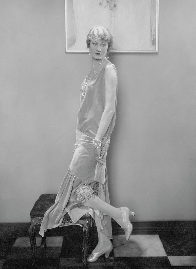 Model Wearing Velvet Evening Gown Photograph by Edward Steichen