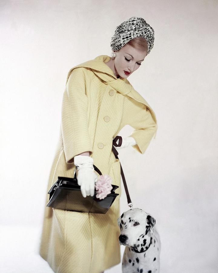 Model With A Dalmatian Photograph by Karen Radkai Model With A Dalmatian Photograph by Karen Radkai