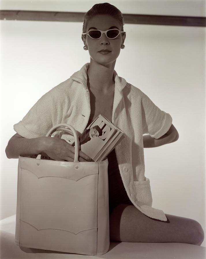Model With A Josef Bag Photograph by Horst P. Horst